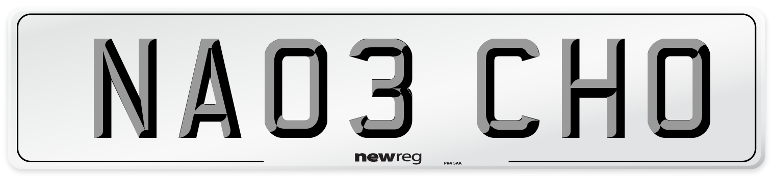 NA03 CHO Number Plate from New Reg